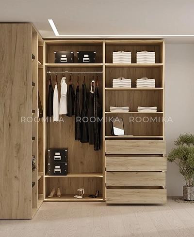 Гардеробная система без фасадов Элементис 3