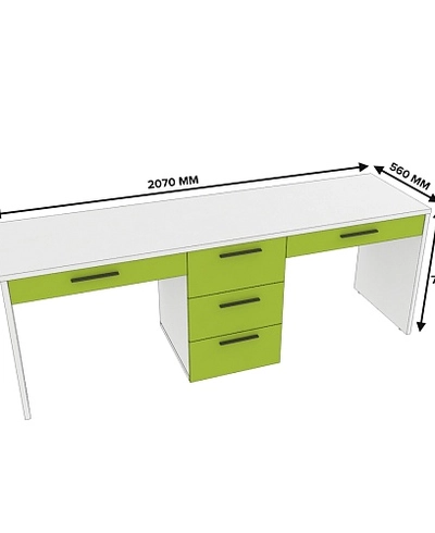 Cтол прямой на 2 рабочих места L718.2