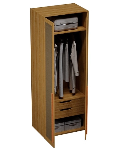 Шкаф двустворчатый, фасады натуральный ротанг L210.60-3