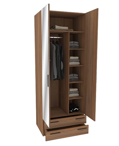 Шкаф двустворчатый с ящиками и с зеркалом L-211.60Z