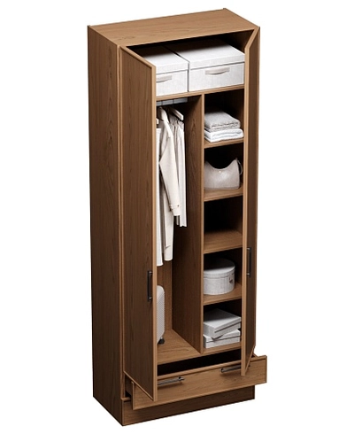 Шкаф двустворчатый с ящиками, фасады натуральный шпон L211.44