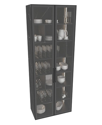 Шкаф-стеллаж со стеклянными фасадами с подсветкой R212