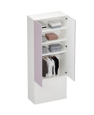 Шкаф двухдверный с фальш-панелью, фрезерованные фасады в эмали LE212.4-90