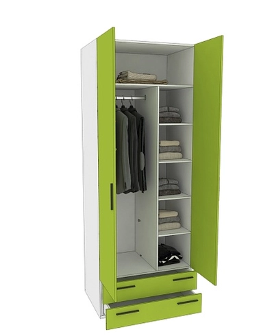 Шкаф двухдверный с ящиками глубокий L211.60