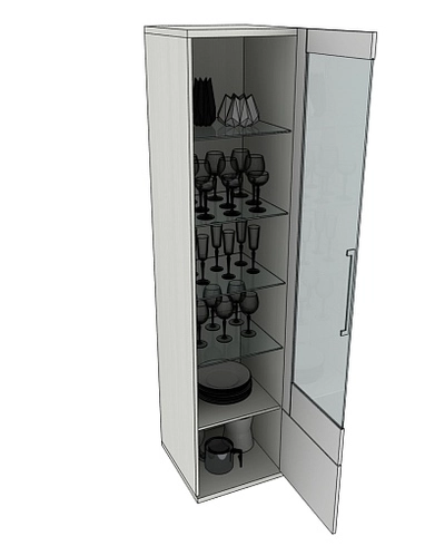 Шкаф витрина однодверный напольный CG-222