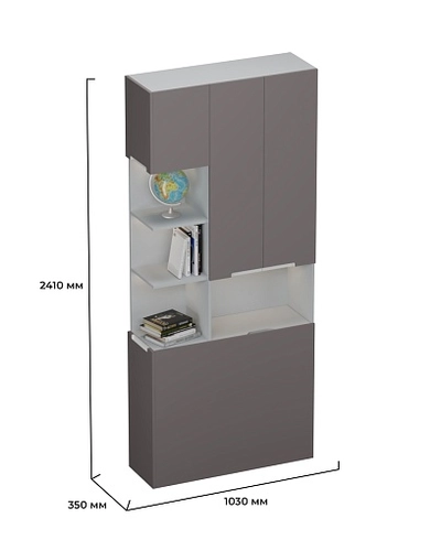 Шкаф с нишей с подсветкой, фасады в эмали LE212.3-90