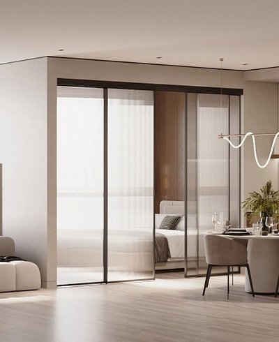 Межкомнатная перегородка для спальни, стекло Эстриадо GRACE 4