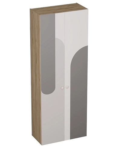 Шкаф двухдверный узкий, фрезерованные фасады в эмали LE210.44-1