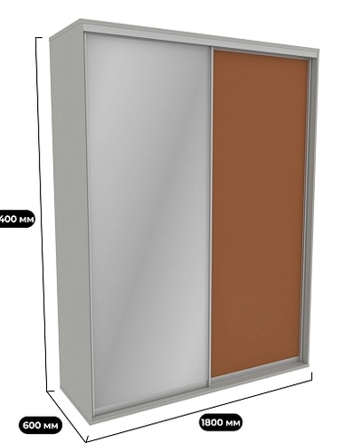 Шкаф-купе U182 тип 3 МДФ/зеркало