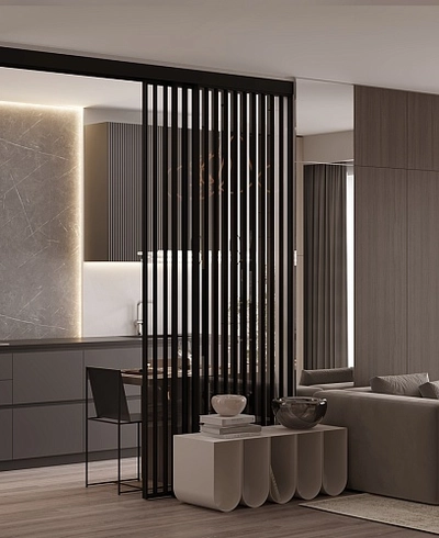 Раздвижная стеклянная перегородка для кухни GRACE 22