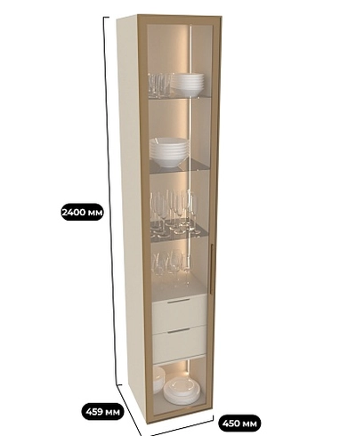 Шкаф со встроенными ящиками с подсветкой R221.1