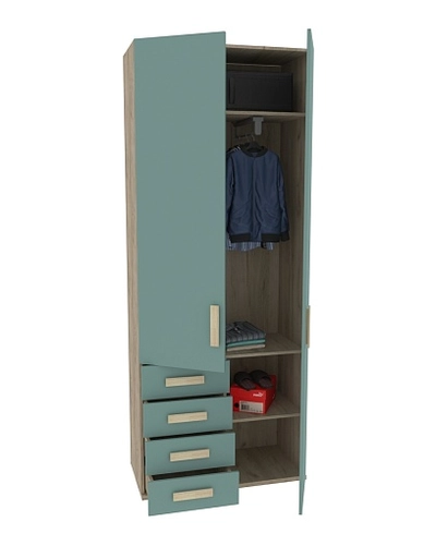 Шкаф двухверный, фасад комбинированный E212 L/R