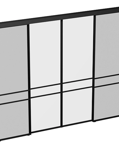 Сатинированная перегородка для спальни, стекло прозрачное и Сатинато GRACE 8