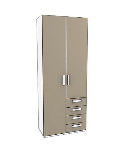 Шкаф двухверный, фасад комбинированный E212 L/R