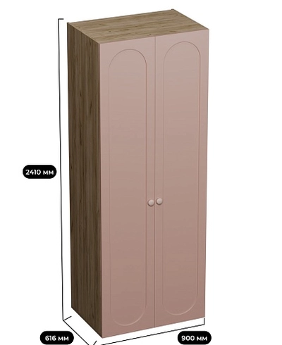 Шкаф двухдверный глубокий, фрезерованные фасады в эмали LE210.60-4