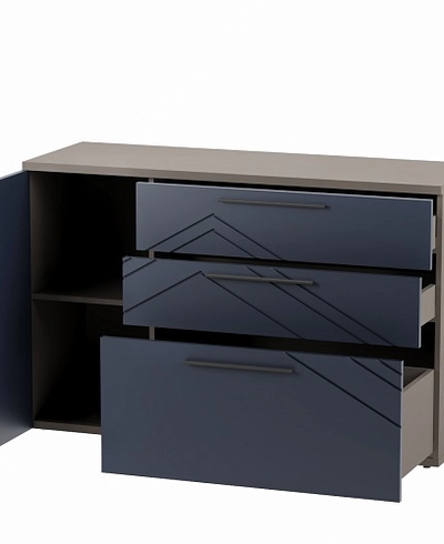 Комод с фрезерованными фасадами в эмали LE706 L/R