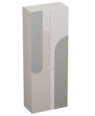 Шкаф двухдверный узкий, фрезерованные фасады в эмали LE210.44-1