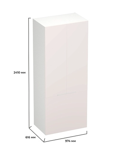 Шкаф двухдверный с фальш стенкой, фасады в эмали LE212