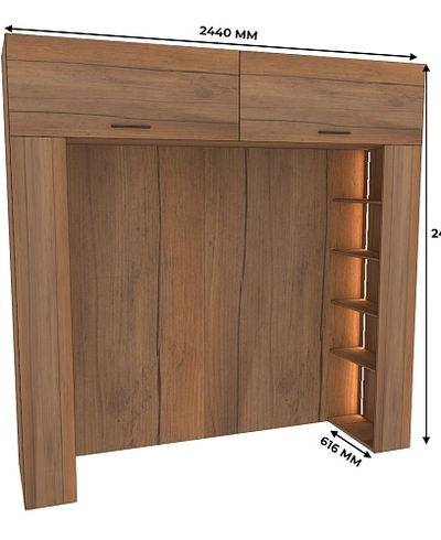 Ниша для кровати с секциями с подсветкой L407.60