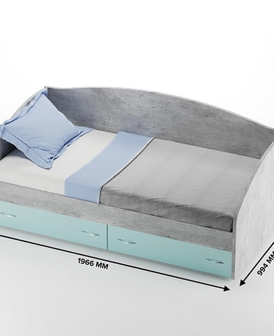 Кровать односпальная с ящиками P902N, 90x190