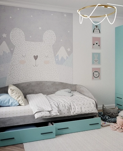 Кровать односпальная с ящиками P902N, 90x190