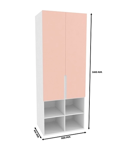 Шкаф двухдверный, фасады в эмали LE217.60-4