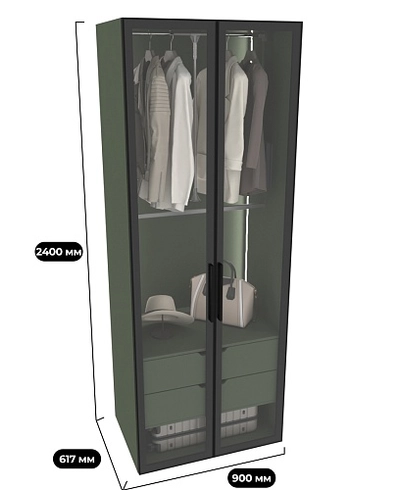 Шкаф для спальни с двумя ящиками с подсветкой R210.60-6