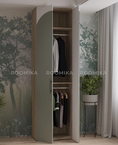 Шкаф двухдверный со штангой, фрезерованные фасады в эмали LE243.44