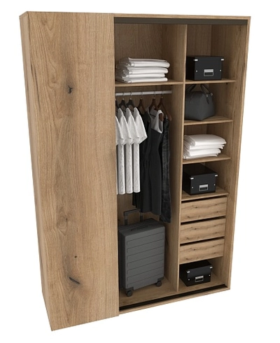 Шкаф-купе ХG182.60-1, профиль INTEGRO, фасад МДФ/зеркало серебро