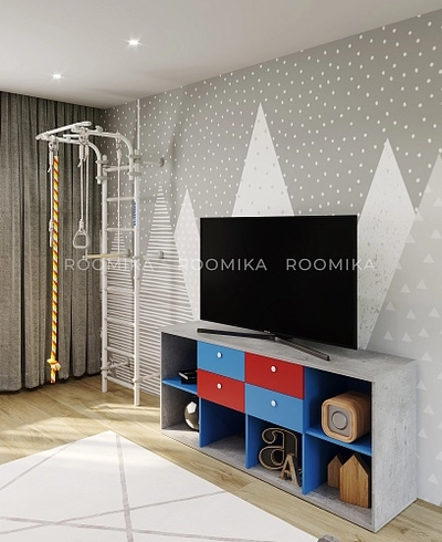 Cтеллаж для игрушек с ящиками L405