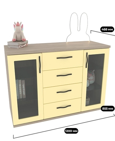 Комод со стеклянными полками P707.1