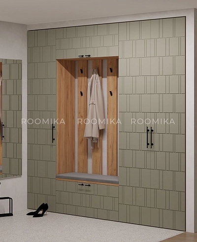 Шкаф одностворчатый, фрезерованные фасады в эмали LE-221.40-1