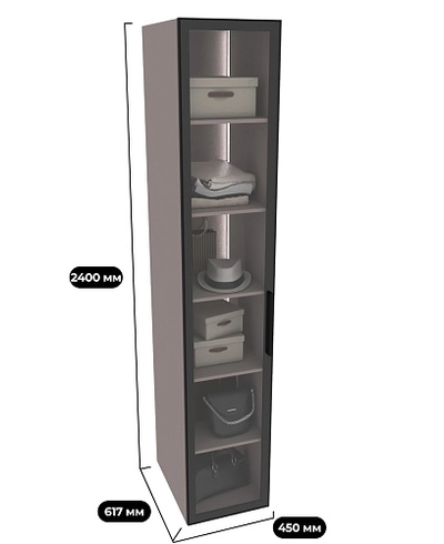 Шкаф для спальни с полками с подсветкой R220.60-4.1