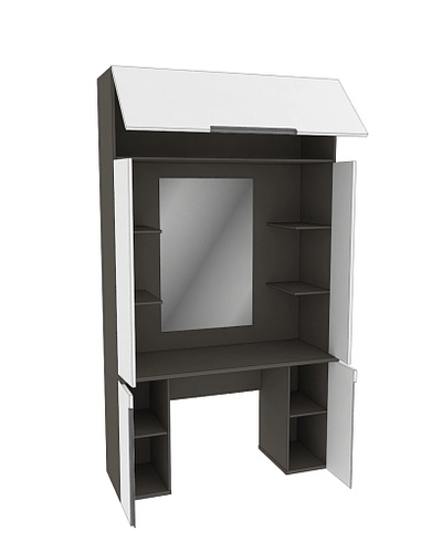 Стол туалетный с секцией и зеркалом, фасады в эмали LE404.44