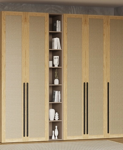 Шкафная группа, фасады натуральный ротанг Лацио 17