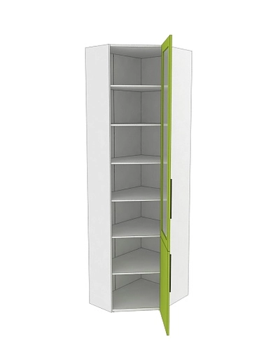 Шкаф угловой книжный со стеклом разносторонний L247.44 L/R