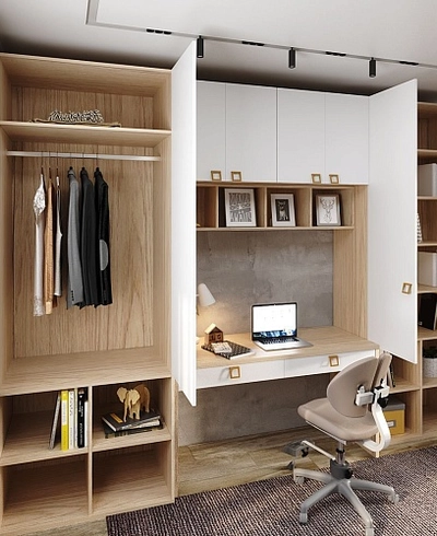 Рабочая зона со шкафом для школьника Лацио