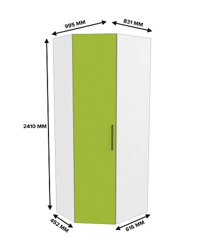 Шкаф угловой разносторонний L218 L/R