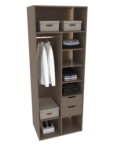 Шкаф для спальни с полками и штангой с подсветкой R210.60-4