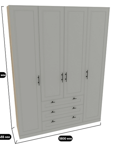 Шкаф четырехдверный для одежды A205-1