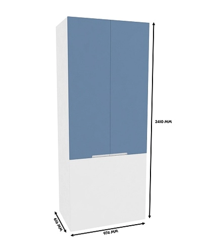 Шкаф двухдверный с фальш стенкой, фасады в эмали LE212