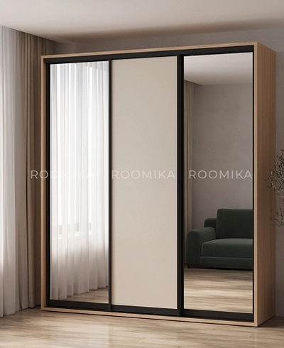 Шкаф-купе ХG210.60-2, профиль INTEGRO, фасад МДФ/зеркало серебро