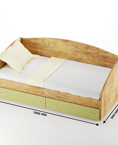 Кровать односпальная с ящиками P902N, 90x190