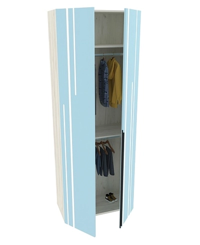 Шкаф двухдверный узкий, фрезерованные фасады в эмали LE210.44-1