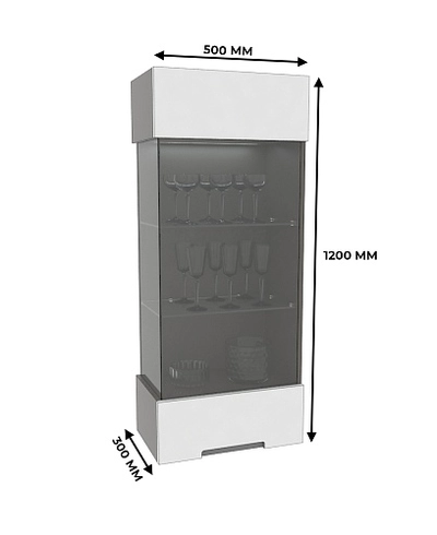 Шкаф навесной с подсветкой, фасады в эмали LE360 L/R