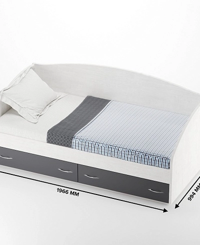 Кровать односпальная с ящиками P902N, 90x190