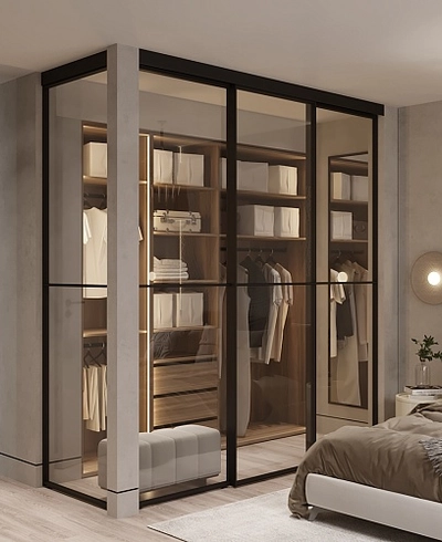 Составная перегородка из стекла для спальни GRACE 5