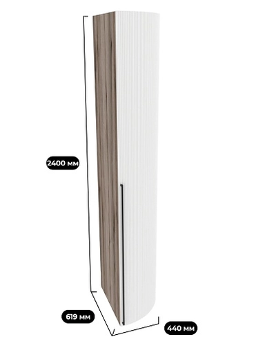 Шкаф завершающий, фрезерованные фасады F233.60 L/R