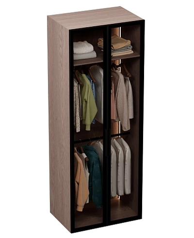 Шкаф для спальни с двумя штангами и полкой с подсветкой R210.60-1