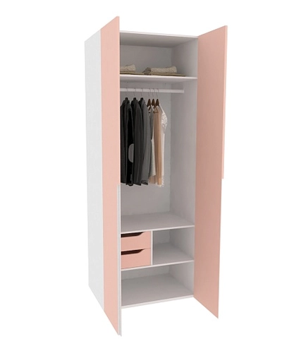 Шкаф двухдверный с узкими ящиками, фасады в эмали LE210.60-2